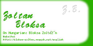 zoltan bloksa business card